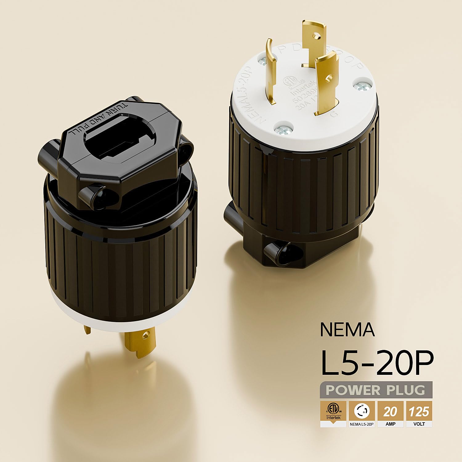 Nema L5-20P 20 Amp 125 Volt Connector, L5-20 Locking Power Cord